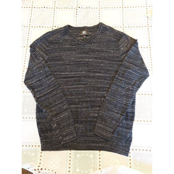 Rock And Republic Mens Black-gray Pullover V Neck Sweater Size XL - Picture 1 of 2